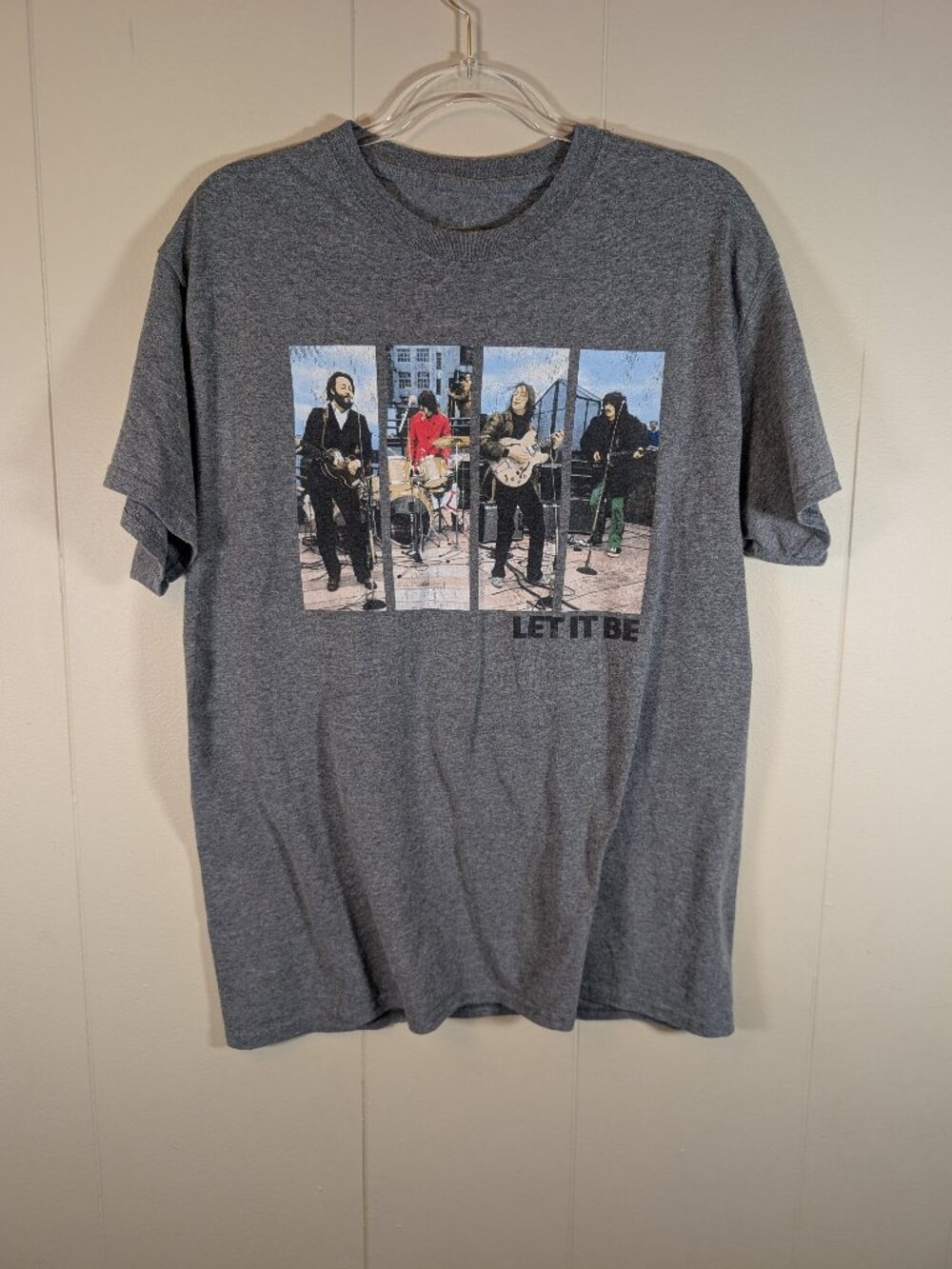 The Beatles Let It Be Rooftop Concert Gray Long Sleeve Graphic Shirt Men L